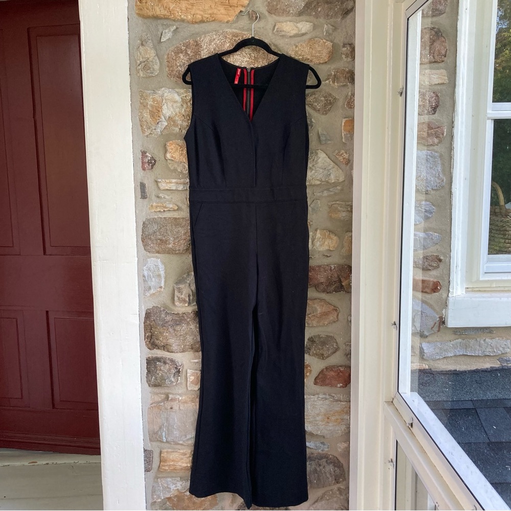 SPANX Sleeveless The Perfect Jumpsuit Classic Black MSRP $228 Womens Large - Picture 3 of 16